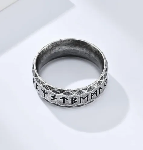 Vista 4 de Tanyoyo Anillos nórdicos vikingos nórdicos para hombres, anillos de acero inoxidable para hombres y mujeres, regalo