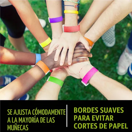 Vista 5 de 700 pulseras Wristco Tyvek para eventos, paquete variado de 7