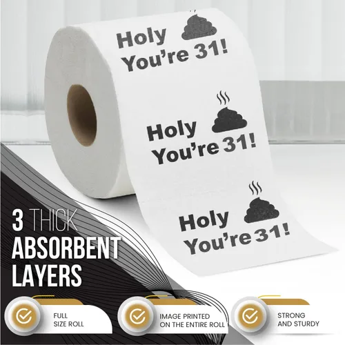 Vista 6 de Papel higiénico para decoración de cumpleaños número 31 para hombres y mujeres, diseño divertido, gran regalo divertido de broma, ecológico, ultra