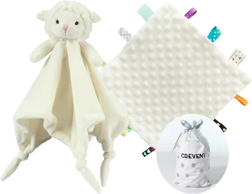 Vista 31 de CREVENT Mantas de bebé suaves y acogedoras para niños y niñas + manta de seguridad, juego con una bolsa de regalo esenciales para recién nacidos Gris