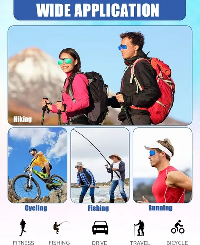 Vista 6 de 5 pares de gafas de sol polarizadas con clip sin borde, gafas de conducción antirreflejos