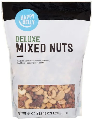 Vista 2 de Amazon Brand Happy Belly - Nueces mixtas de lujo (44 onzas) y anacardos enteros elegantes (2.75 libras)