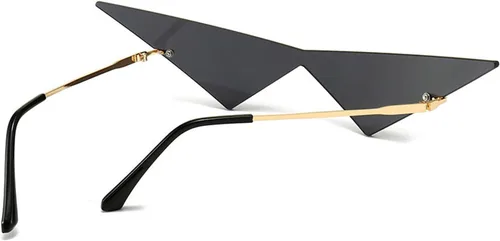 Vista 9 de willochra Gafas de sol triangulares sin marco de una pieza para mujer, lentes de sol de moda con lentes de océano, gafas de sol para hombres