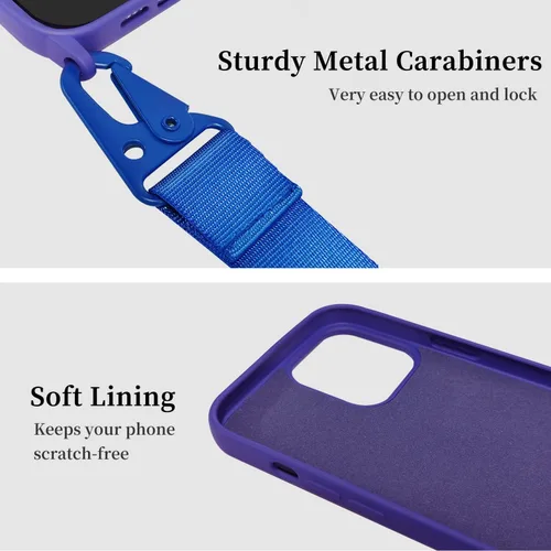 Vista 45 de Funda compatible con iPhone 8 Plus, iPhone 7 Plus/6 Plus/6S Plus con cordón, funda cruzada para iPhone con correa ajustable de silicona para iPhone
