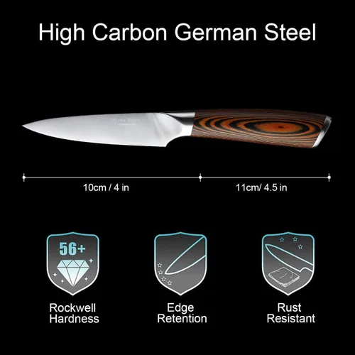 Vista 5 de Juego de regalo de Navidad, cuchillo de carne de 7 pulgadas y cuchillo de pelar de 4 pulgadas