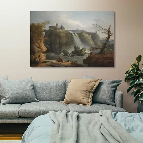 Vista 7 de Hubert Robert - The Falls of Tivoli, 1768 Canvas Art Poster and Wall Art Picture Print Modern Family Bedroom Decor Posters 16x24inch(40x60cm)