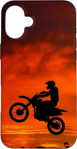 Vista 22 de Carcasa para iPhone 16 Motocross Dirt Bike Jump Sunset