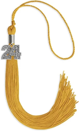 Vista 58 de Endea Graduation Borla de un solo color con dije de plata brillante (oro antiguo, 2022)
