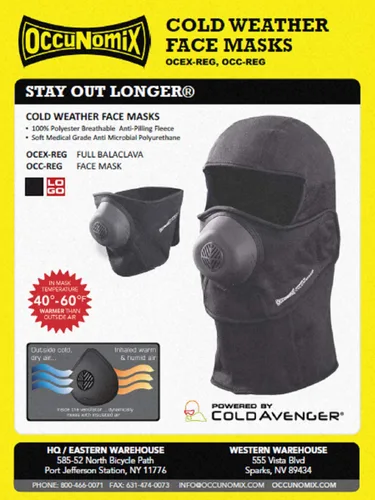 Vista 2 de OccuNomix OCC-REG-BLK Cold Avenger - Máscara facial clásica de forro polar