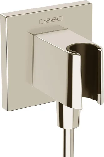 Vista 8 de hansgrohe 26889341 - Toma de pared de ducha de mano con conexión de rosca de 1/2 pulgada en cromo negro cepillado, 26889341