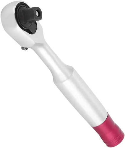 Vista 9 de AMONIDA Llave de trinquete profesional de cromo vanadio de 1/4 pulgadas, mango de goma, función de corte rápido