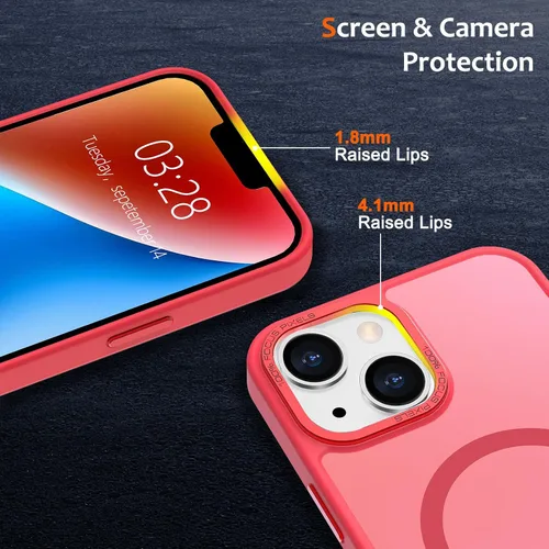 Vista 1069 de Anuck - Funda magnética para iPhone 11 compatible con MagSafe, carcasa trasera mate translúcida dura, borde de TPU, delgada, resistente a impactos