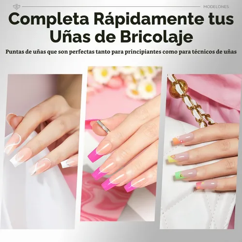 Vista 9 de modelones Pro Luxe - Puntas instantáneas de uñas postizas en gel de extensión cuadrada mediana