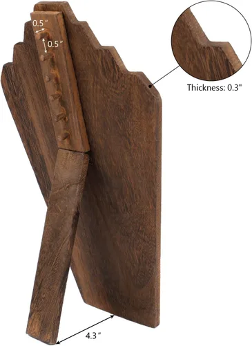 Vista 5 de Ikee Design 2 piezas de madera ligera para collares, caballete de busto, exhibición de joyas para espectáculos, soporte de exhibición de collares
