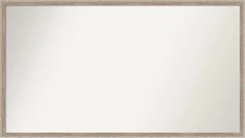 Vista 69 de Amanti Art Espejo de baño blanco para sobre el fregadero, 24 x 27 pulgadas, espejo de tocador rectangular con cuña de madera dura, marco de madera