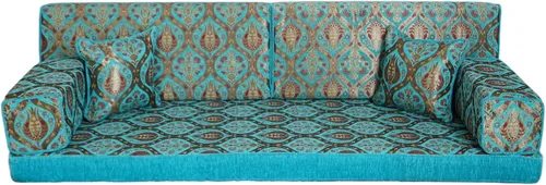 Vista 6 de arabicsofa Cojín de suelo árabe turquesa - Juego de sofá Jalsa con almohadas, sofá tradicional oriental para el suelo, sofá otomano