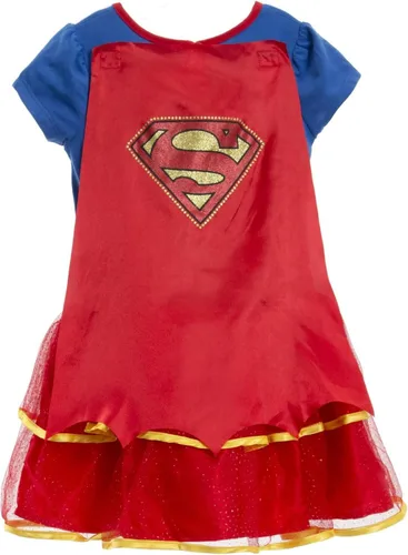 Vista 6 de WARNER BROS Disfraz de Supergirl de la Liga de la Justicia, disfraz de Batgirl, leggings, capa y diadema, 4 piezas, para recién nacido a niño grande