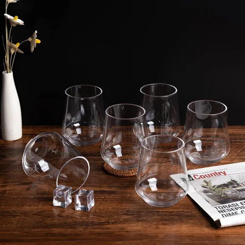 Vista 5 de KX-WARE Vasos de vino acrílicos irrompibles de 16 onzas sin tallo, vasos de plástico multiusos, juego de 6 vasos transparentes aptos
