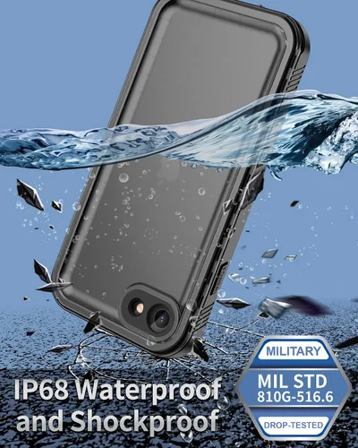Vista 3 de SPORTLINK Funda impermeable para iPhone SE 3rd 2022/iPhone SE 2nd 2020/iPhone 7/8 - Con protector de pantalla integrado, funda impermeable de cuerpo