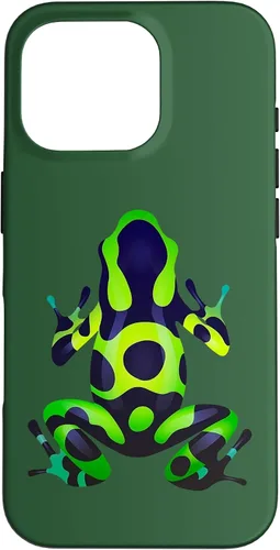 Vista 20 de Green & Black Poison Dart Frog Colored Exotic Amphibian Pet Case for iPhone 16
