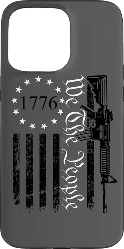 Vista 31 de iPhone 16 We The People - Funda patriótica con la bandera de Estados Unidos AR15 Pro Guns