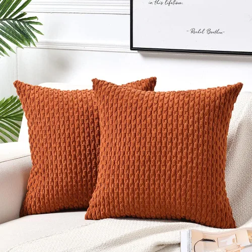 Vista 38 de Fancy Homi - Juego de 2 fundas de almohada decorativas de color rosa polvoriento de 30.5 x 30.5 cm con pompones para sofá cama, decoración moderna