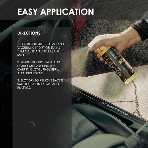 Vista 5 de WASH&WHIPS Musk - Eliminador de olores sin perfume, neutraliza los malos aromas, olores y humo del interior del automóvil, ropa, cuero, alfombras
