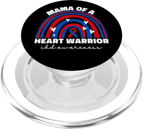 Vista 7 de Mama of a Warrior CHD Congenital Heart Defects Awareness Mama PopSockets intercambiables PopGrip