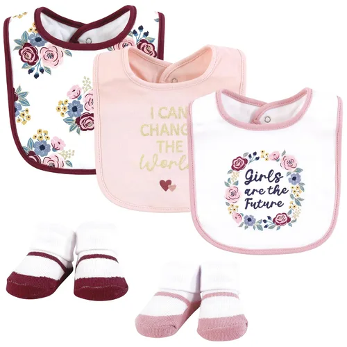 Vista 61 de Hudson Baby Conjunto de babero y calcetines unisex de algodón para bebé, Tamaño único Chica Calabaza