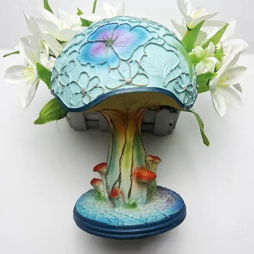 Vista 7 de Lámpara de Mesa de Resina de Vidrio Creativa en Forma de Seta, Luz Nocturna Mini de Vidrio Manchado de 5.9 Pulgadas, Decoración Bohemia