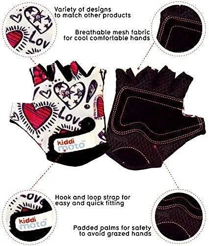 Vista 7 de Kiddimoto Kids Cycling Gloves Anti-Slip Kids Bike Gloves for Boys and Girls Fingerless Kids Mountain Bike Gloves for BMX, MTB Riding, Gymnastics