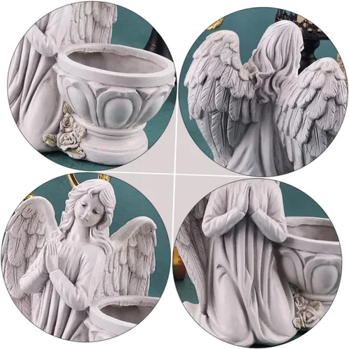 Vista 8 de LIFKOME Decoración de maceta de ángel de resina, adorno de jardín elegante para oficina en casa, artesanía premium, diseño elegante para amigos