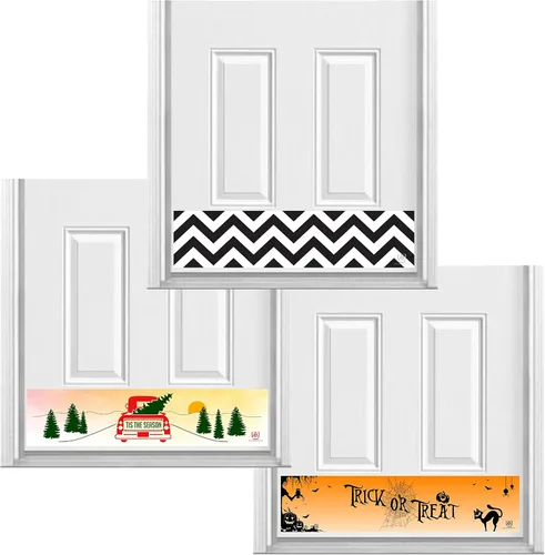 Vista 11 de Deck the Door Decor Placas magnéticas intercambiables para puertas de acero (6 x 30 pulgadas, Chevron/Merry Christmas/Witch Ride)