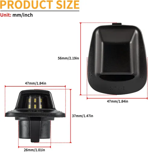 Vista 4 de Gempro Luz LED de matrícula para Dodge Dakota 1997-2011 luz trasera 2 piezas, 6000 K blanco