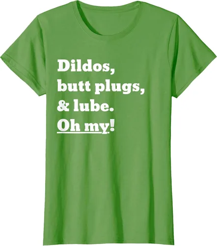 Vista 24 de Consoladores, tapones para los glúteos y lubricante. Camiseta Oh My! Azul bebé
