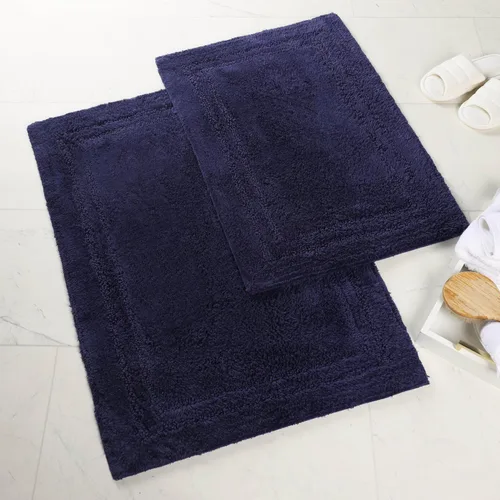 Vista 22 de Superior Cotton Washable Bath Rug, Non Slip Runner, 1 Piece Set, Black Absorbent Combed Cotton Bath Rug Runner or Rug Set, Bathroom Vanity or