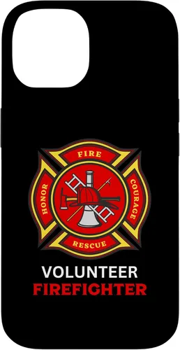 Vista 4 de Funda para iPhone 16 con logotipo de bomberos voluntarios con símbolo de bombero