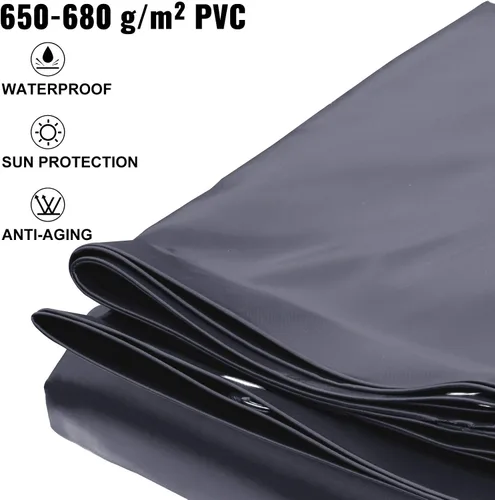 Vista 2 de VEVOR Cubierta rectangular para piscina de 12 x 20 pies, toldo de invierno de PVC color carbón, impermeable y repelente de suciedad