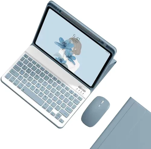 Vista 12 de Funda de teclado compatible con iPad de 9ª, 8ª y 7ª generación de 10.2 pulgadas, iPad Air de 3ª generación, iPad Pro de 10.5 pulgadas, teclas