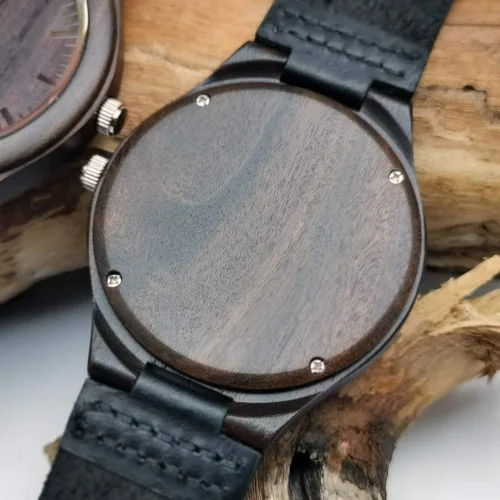 Vista 4 de Nightlight personalizado grabado reloj de madera niños casual hecho a mano reloj de madera para hombres familia amigos regalo personalizado