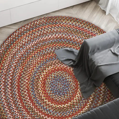 Vista 16 de Rhody Rug Country Jewel CJ35 - Alfombra trenzada ovalada de bronce de 2 x 3 pies, decoración del hogar, alfombra de piso o alfombra de dormitorio
