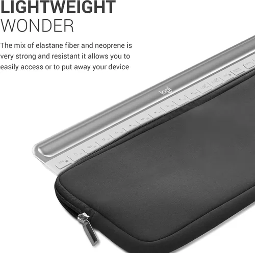 Vista 3 de kwmobile Funda de neopreno compatible con Logitech MK470, funda para teclado suave de viaje, color gris