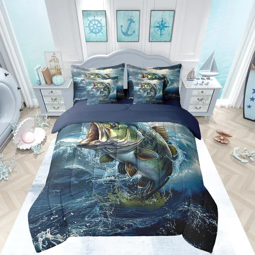 Vista 40 de Feelyou Juego de edredón de ciervo con sábanas – Tamaño Queen 7 piezas Juego de ropa de cama infantil de caza rústica – Cama de ciervo de cabaña