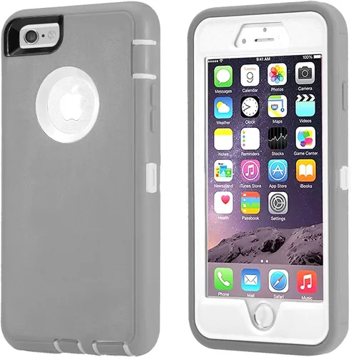 Vista 7 de Funda para iPhone 8 y iPhone 7, resistente, con función atril, protector de pantalla integrado, 4 en 1, fuerte y resistente a prueba de golpes