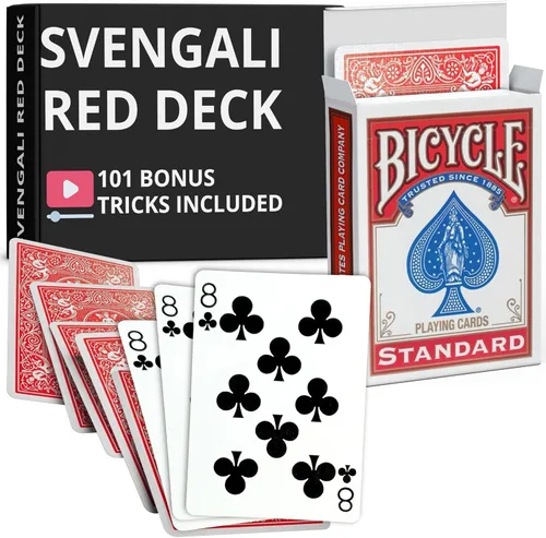 Vista 48 de Ted's Sterling Magic Precision Red Rider Back Bicycle Mazo Svengali con Instrucciones para 100+ Trucos (2 de Tréboles)