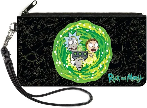 Vista 4 de Billetera de lona con cremallera Rick and Morty con hebilla