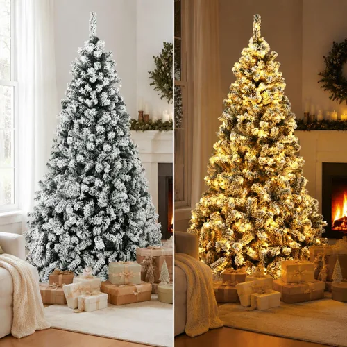 Vista 3 de Árbol de Navidad artificial preiluminado de 7.5 pies con 450 luces LED