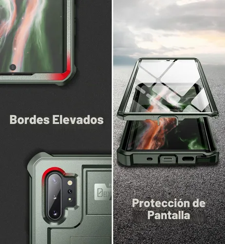 Vista 7 de Dexnor Funda para Samsung Galaxy Note 10+ Plus, [protector de pantalla y soporte integrados] Protección de grado militar de servicio pesado a prueba