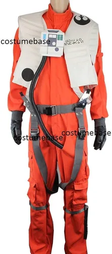 Vista 2 de X-Wing TFA Resistencia Pilot Jumpsuit Pecho Box Chaleco Guantes Cinturón de Star Wars disfraz