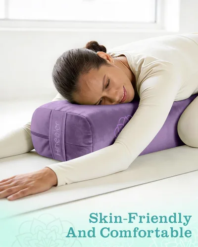 Vista 2 de Juego de almohada de yoga 3 en 1 para relajación y meditación, cojín rectangular de terciopelo de alta calidad con almohada ponderada para ojos